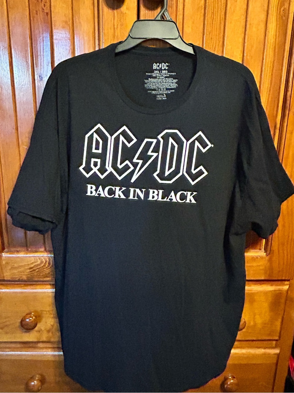 AC/DC Black "Back In Black" Logo Short Sleeve Tee